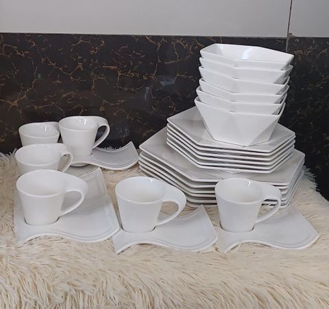 30pc Hexagonal Ceramic Dinner set