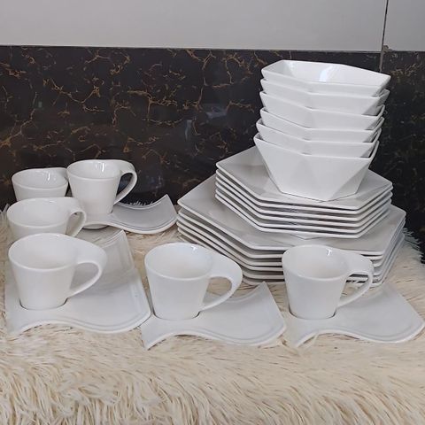 30pc Hexagonal Ceramic Dinner set