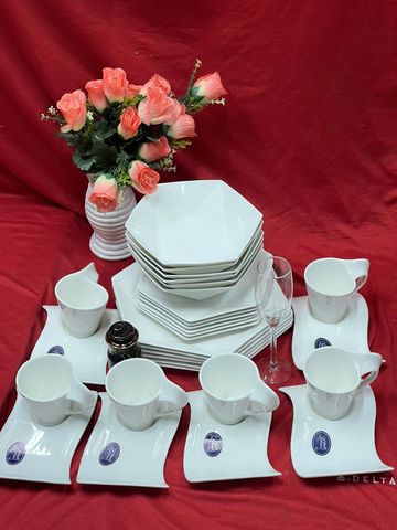 30pc Hexagonal Ceramic Dinner set