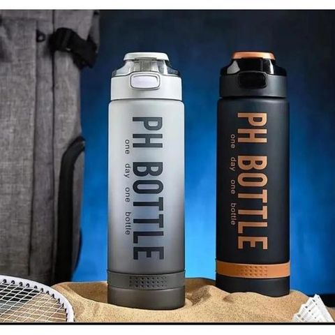 1L PH Motivational Water Bottle with Time Marker, Leakproof for Gym,Fitness,Outdoor Sports