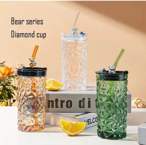 Cute glass cup/ Mason jar