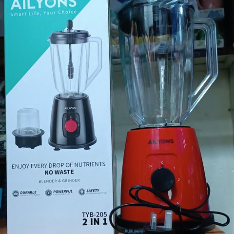  2 in 1 Ailyons Blender
❇️1.8ltr Jug Capacity
❇️350 Watts
❇️White Available
❇️Model(TYB-202-A)