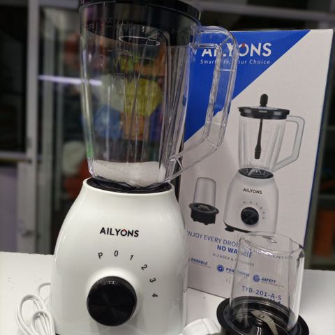  2 in 1 Ailyons Blender
❇️1.8ltr Jug Capacity
❇️350 Watts
❇️White Available
❇️Model(TYB-202-A)