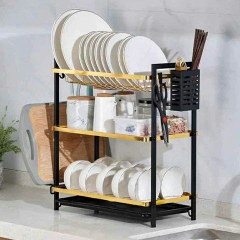 3 tier golden dishrack