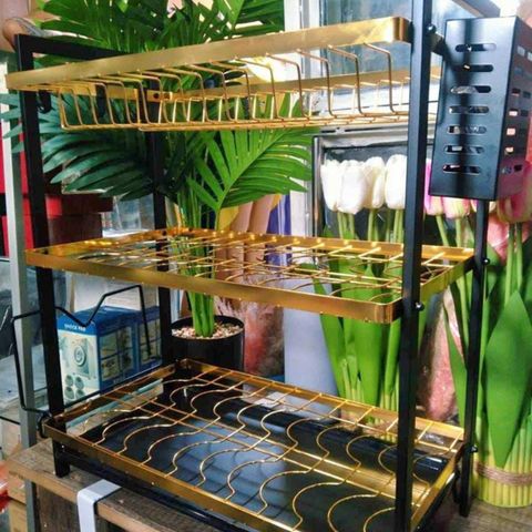 3 tier golden dishrack