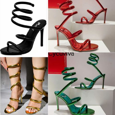 HIGH QUALITY Spiral Strapy wetlook Heel (René Caovilla)