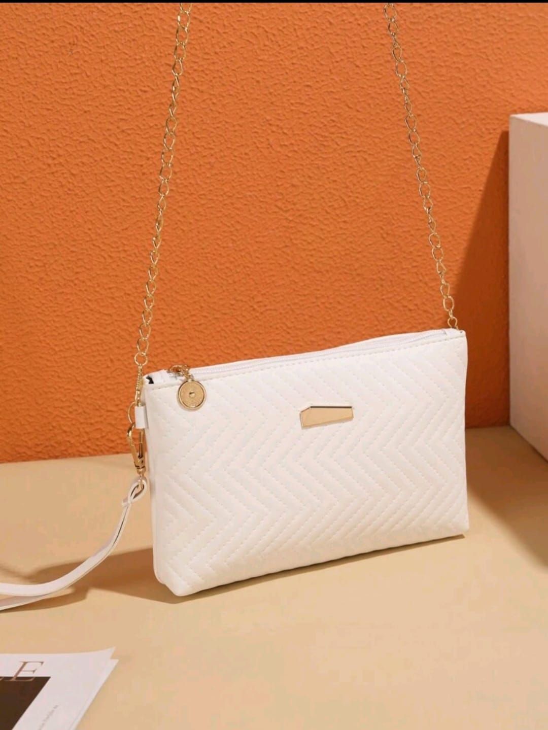 Mini Straw Solid Color One Shoulder Handbag Crossbody Chain Bag