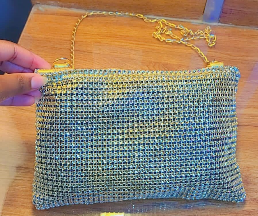 MINI STRAW GOLD COLOR ONE SHOULDER HANDBAG CROSSBODYCHAIN