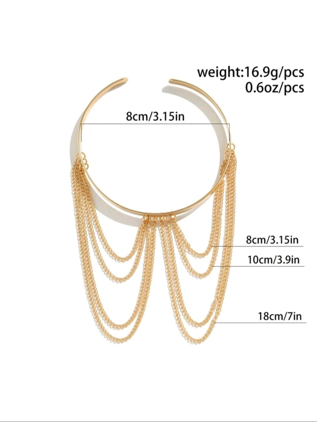 1pc Vintage Gold Open Arm Bracelet For Women, Rectangle Cane Charm & Tassel Design, Party New Access