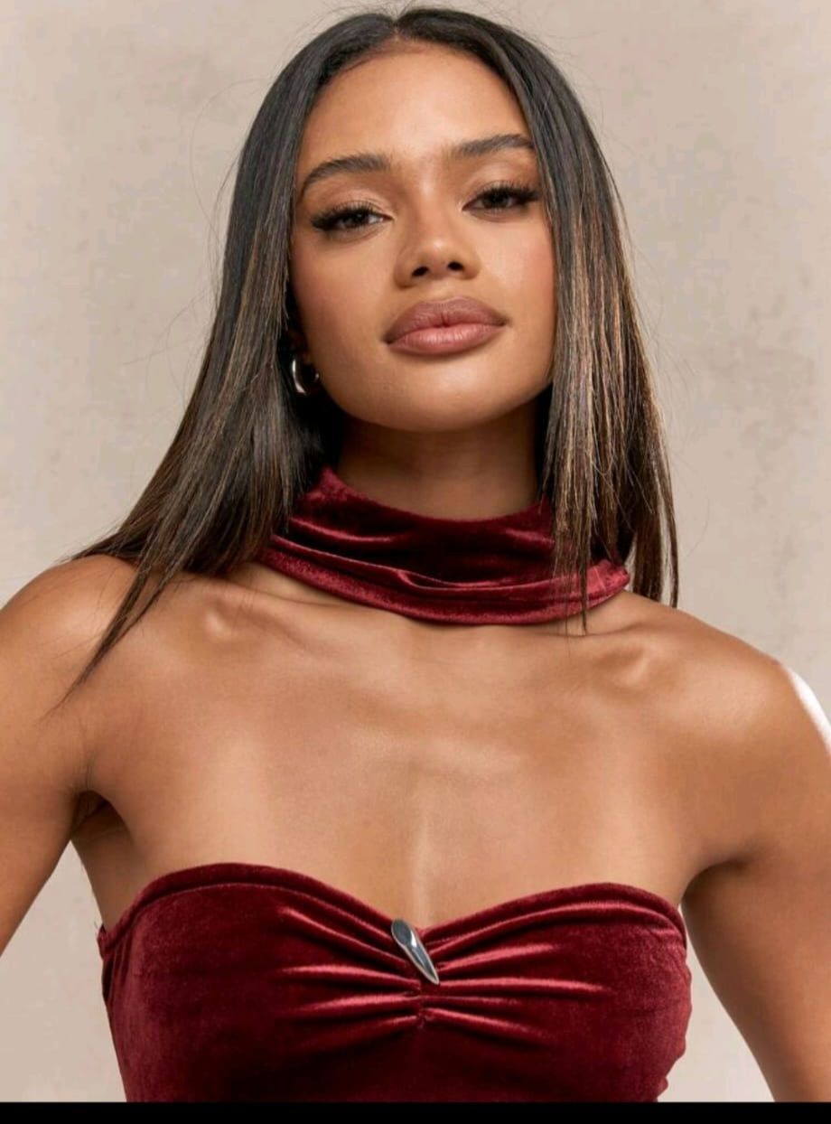 Maroon Velvet Dress