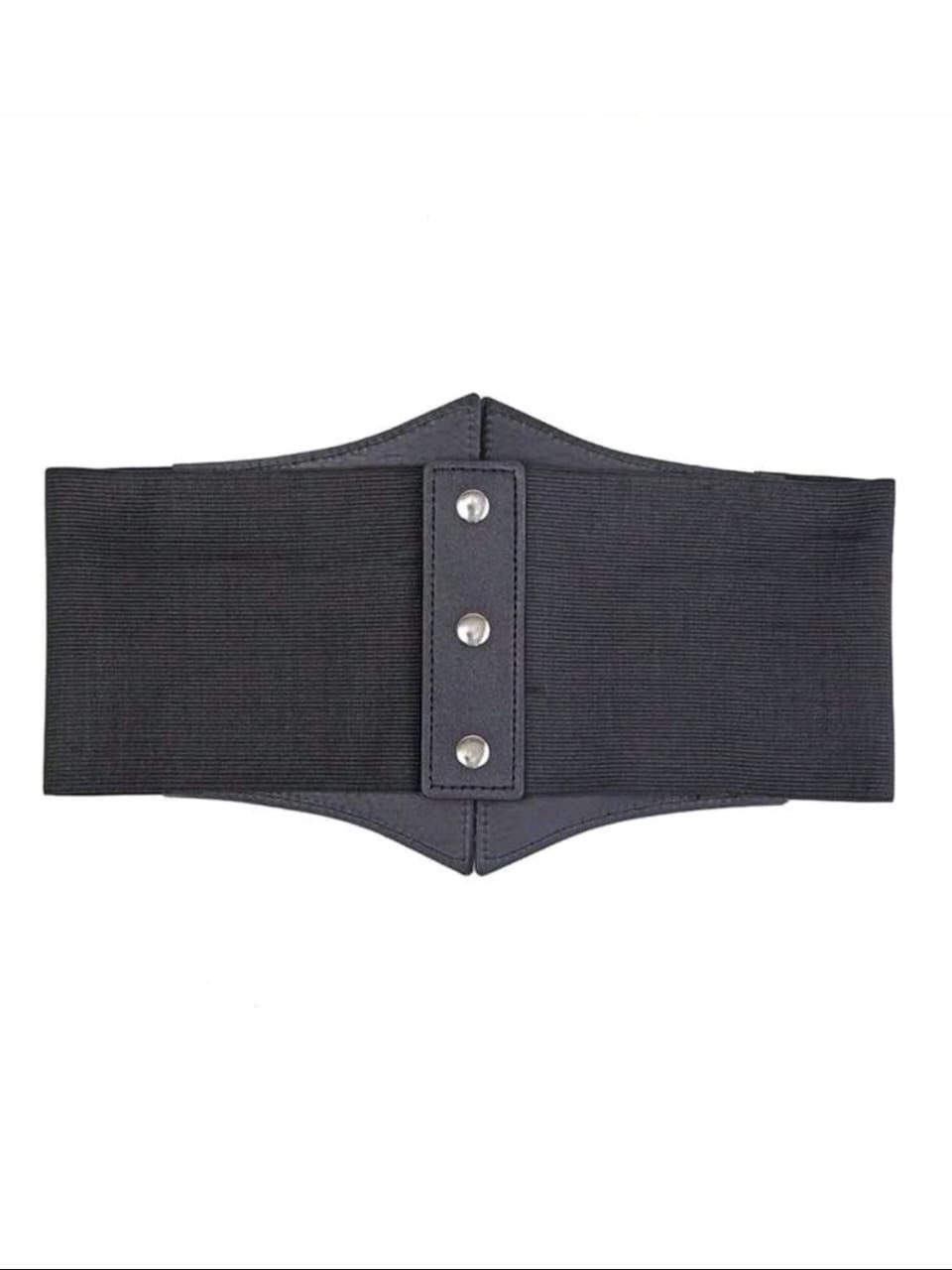 1pc Women Triple Heart Buckle PU Leather Dress Coat, Elastic Waist Cincher, Fashionable For Everyday