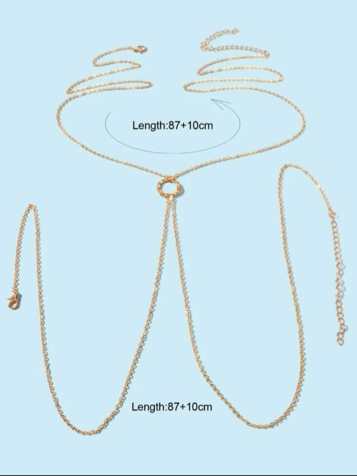 Ring Pattern Chest Bikini Jewelry 