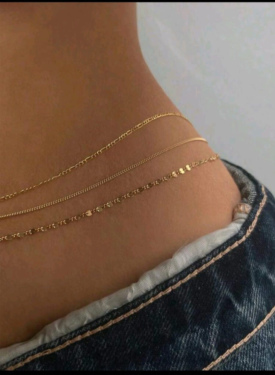 3pcs Gold Belly Chain