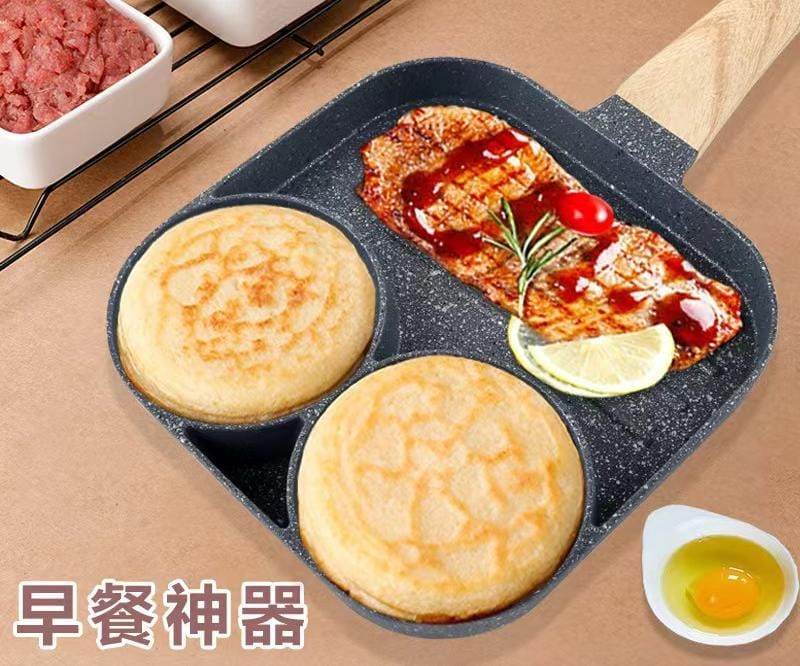 High Quality heavy granite non~stick 4 slot pan cake /egg  pan egg and steak fry pan 