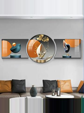 3pcs Crystal porcelain decorative painting 