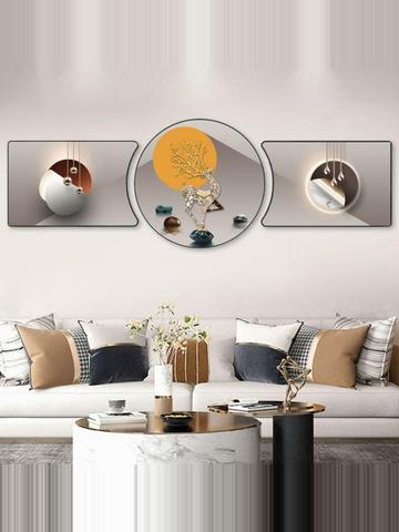 3pcs Crystal porcelain decorative painting 