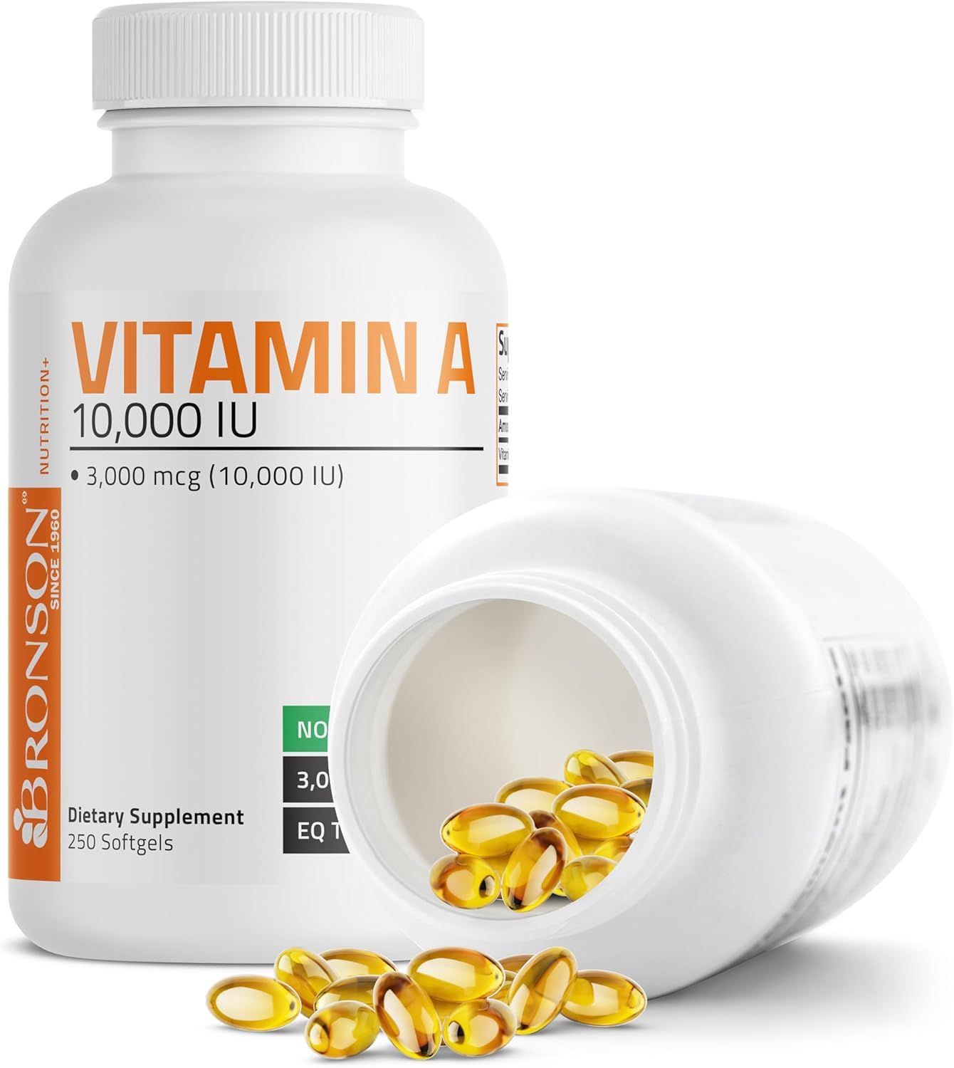 Bronson Vitamin A 10,000 IU Premium Non-GMO Formula Supports Healthy Vision & Immune System