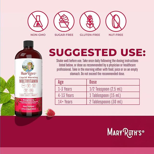 Multivitamin for Women, Men & Kids by MaryRuth's | Liquid Morning Multivitamin | Mens, Womens Vitami