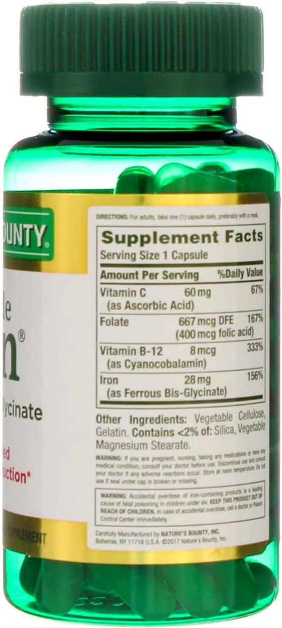 Nature's Bounty Gentle Iron - 28 mg - 90 Capsules