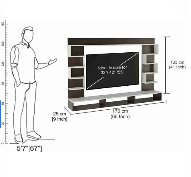 Ziara TV Entertainment Units 55" Wall Cabinet