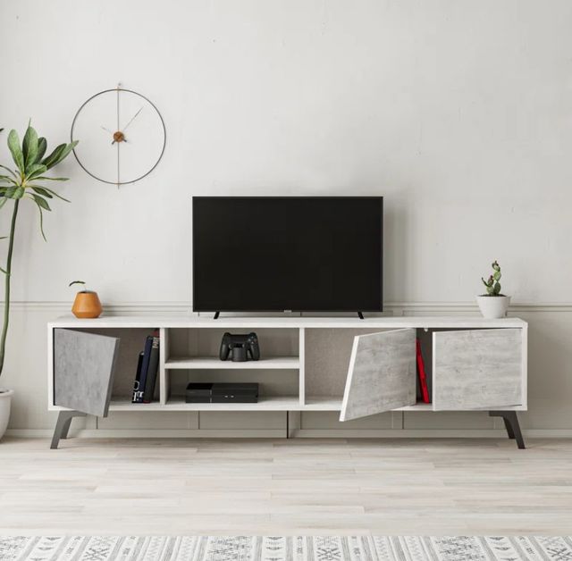 Wide Modern TV Stand Stylish Entertainment Unit
