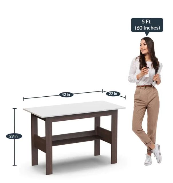  Efflino Study Table Desk in Wenge & White Finish