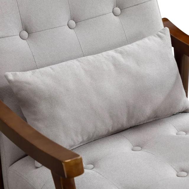 Comfortable Solid Wood Tufted Upholstery Rocking Chair