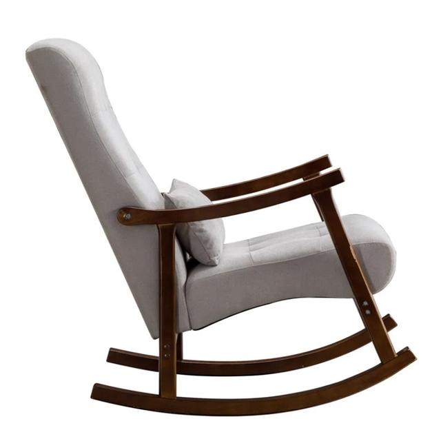 Comfortable Solid Wood Tufted Upholstery Rocking Chair