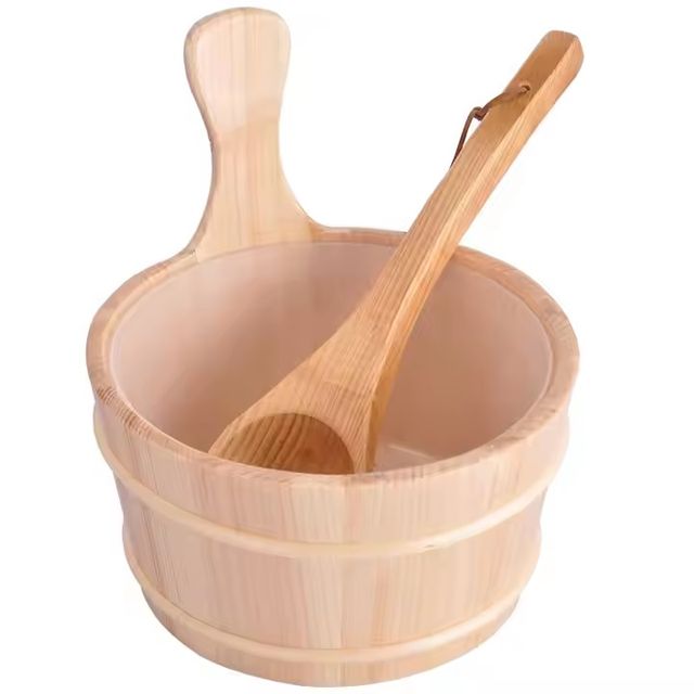 Sauna Bucket Wooden Buckets and Ladle