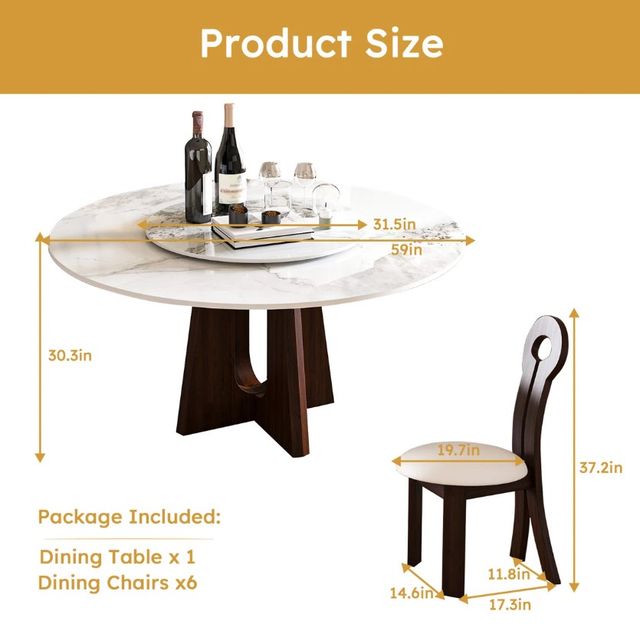 Fisher 59” Modern Dining Table Set 