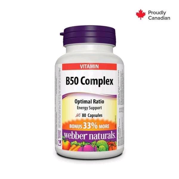 WELBER NATURALS B50 COMPLEX ENERGY SUPPORT CAPSULES 80'S 