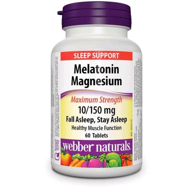WELBER NATURALS MELATONIN 10MG +MAGNSEUM 150MG MAXIMUM STRENGTH TABLETS 60'S
