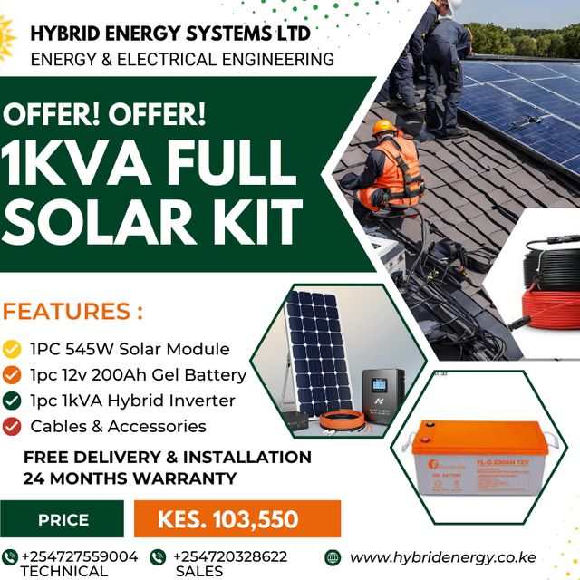 1kVA Complete Full Solar System Kit 