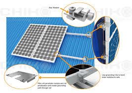 Solar Panel Aluminum Roof Mounting Set for 2 Panels