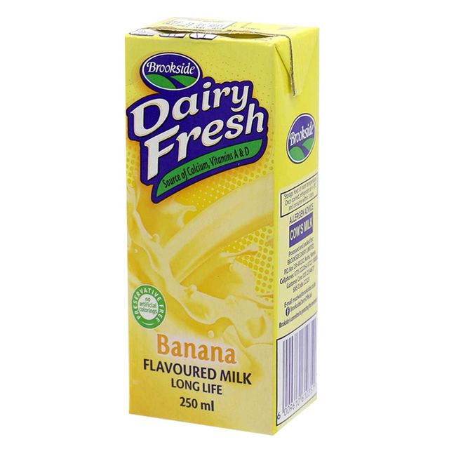 Brookside Banana FlavouredLong Life Milk250ml 