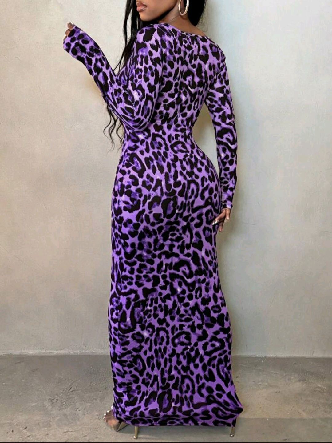 SXY Leopard Print Bodycon Long Dress For Spring & Summer Holiday Elegant Date Night Party Sexy