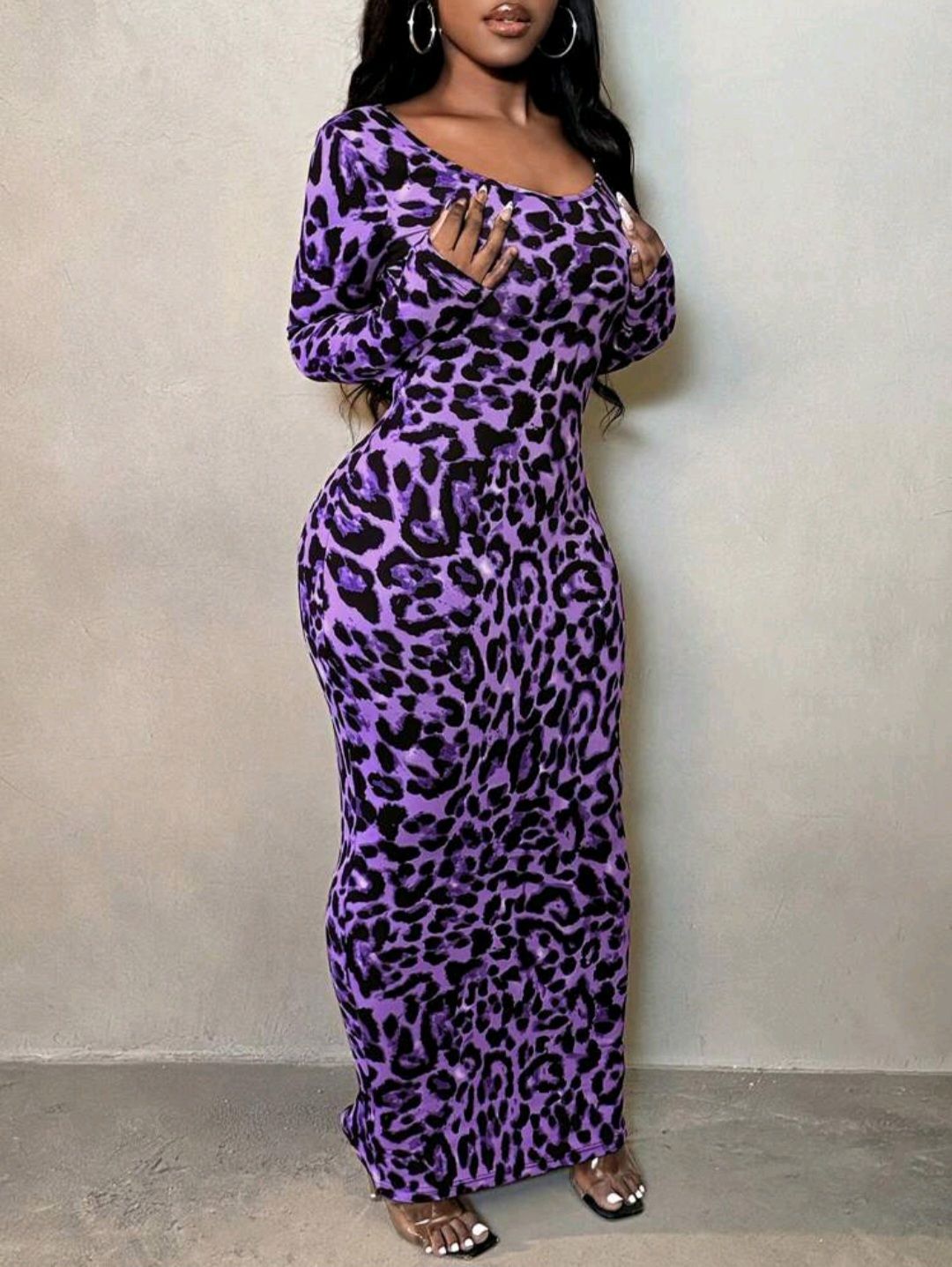SXY Leopard Print Bodycon Long Dress For Spring & Summer Holiday Elegant Date Night Party Sexy